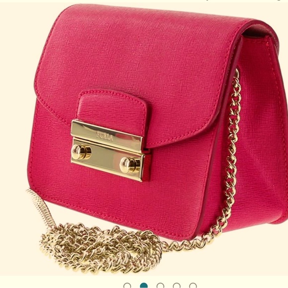 Furla Handbags - FURLA Mini Julia Pink long gold chain crossbody NWOT never Carried 💖